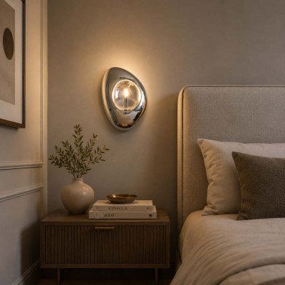 Maytoni Mabell Applique da parete in metallo con diffusore in vetro dal design elegante Colore: Nichel