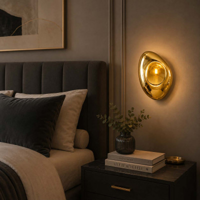 Maytoni Mabell Applique da parete in metallo con diffusore in vetro dal design elegante Colore: Oro