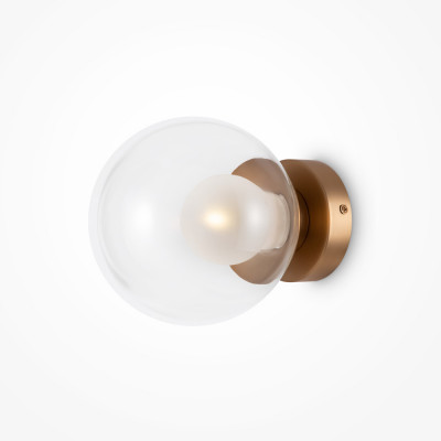 Maytoni - Basic Form - Applique da parete in metallo con singolo diffusore a boccia in vetro - Colore: Oro - 1 Lampadina G9 20W - IP20 - SKU: MOD521WL-01G1