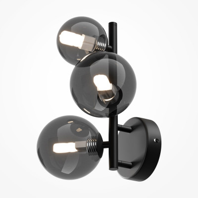 Maytoni - Dallas - Applique da parete min con bocce in vetro soffiato dalle linee moderne - Colore: Nero - 3 Lampadine - G9 - 28W - IP 20 - SKU: MOD545WL-03B
