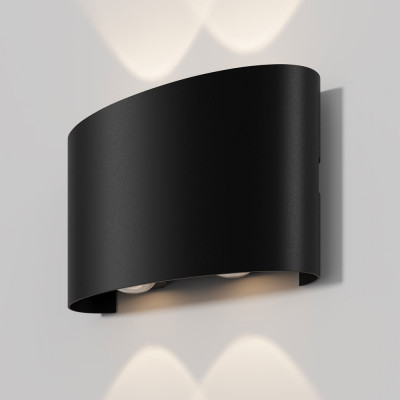 Maytoni Strato Applique da parete per esterno moderna a LED con struttura piccola in metallo Colore: Nero