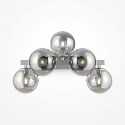 Maytoni - Dallas - Applique da parete piccola con bocce in vetro soffiato dalle linee moderne - Colore: Cromato - 5 Lampadine - G9 - 28W - IP20 - SKU: MOD547WL-05CH