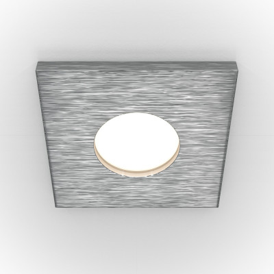 Maytoni - Downlight - Faretti da incasso in alluminio dal design moderno ed elegante - Colore: Satinato - 1 Lampadina - GU10 - 50W - IP 65 - SKU: DL083-01-GU10-SQ-S