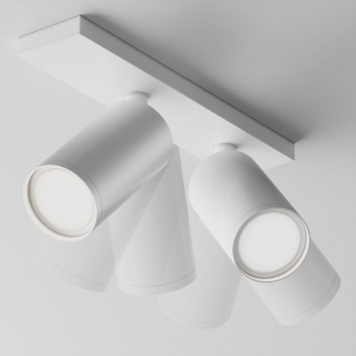 Maytoni - Focus - Faretti da soffitto moderno con doppio diffusore orientabile in alluminio - 2 Lampadine GU10 10W - IP20 - SKU: C051CL-U-2