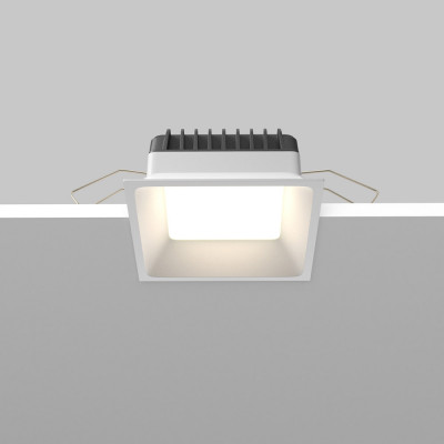 Maytoni - Okno - Faretto a incasso a LED dimmerabile in alluminio dal design moderno per bagno - Colore: Bianco - 1 Lampadina Led Integrato 12W - Lumen 820 - Gradi Kelvin 3000k-4000k-6000k - IP44 - SKU: DL056-12W3-4-6K-W