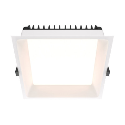 Maytoni - Okno - Faretto a incasso a LED quadrato in alluminio dal design moderno per bagno - Colore: Bianco - 1 Lampadina Led Integrato 24W - Lumen 1800 - Gradi Kelvin 4000k Luce Naturale - IP44 - SKU: DL056-24W4K-W