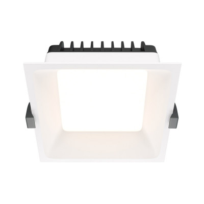 Maytoni - Okno - Faretto a incasso a LED quadrato in alluminio dal design moderno per bagno - Colore: Bianco - 1 Lampadina Led Integrato 12W - Lumen 900 - Gradi Kelvin 3000k Luce Calda - IP44 - SKU: DL056-12W3K-W