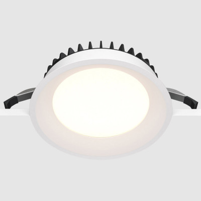 Maytoni - Okno - Faretto a incasso in alluminio rotondo dal design moderno per bagno - Colore: Bianco - 1 Lampadina Led Integrato 24W - Lumen 1800 - Gradi Kelvin 3000k Luce Calda - IP44 - SKU: DL055-24W3K-W