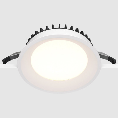 Maytoni - Okno - Faretto a incasso in alluminio rotondo dal design moderno per bagno - Colore: Bianco - 1 Lampadina Led Integrato 24W - Lumen 1800 - Gradi Kelvin 4000k Luce Naturale - IP44 - SKU: DL055-24W4K-W