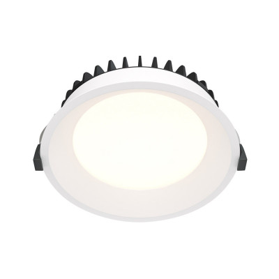 Maytoni - Okno - Faretto a incasso in alluminio rotondo per bagno dal design moderno - Colore: Bianco - 1 Lampadina Led Integrato 18W - Lumen 1400 - Gradi Kelvin 3000k Luce Calda - IP44 - SKU: DL055-18W3K-W