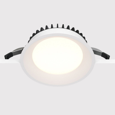 Maytoni - Okno - Faretto a incasso in alluminio rotondo per bagno dal design moderno - Colore: Bianco - 1 Lampadina Led Integrato 18W - Lumen 1400 - Gradi Kelvin 4000k Luce Naturale - IP44 - SKU: DL055-18W4K-W
