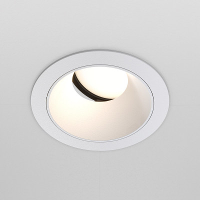 Maytoni - Share - Faretto a incasso rotondo in alluminio dal design moderno - Colore: Bianco - 1 Lampadina - GU10 - 15W - IP 20 - SKU: DL053-01W