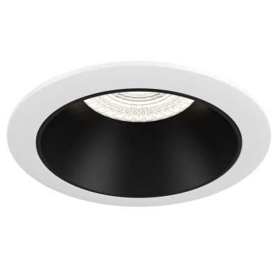 Maytoni - Share - Faretto a incasso rotondo in alluminio dal design moderno - Colore: Bianco/Nero - 1 Lampadina - GU10 - 15W - IP 20 - SKU: DL053-01WB