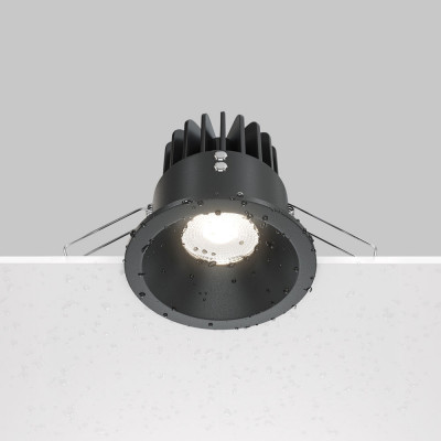Maytoni - Zoom - Faretto a LED da incasso in alluminio rotondo dal design moderno - Colore: Nero - 1 Lampadina - Led Integrato - 12W - Lumen 1040 - Gradi Kelvin 4000k Luce Naturale - IP65 - SKU: DL034-L12W4K-B