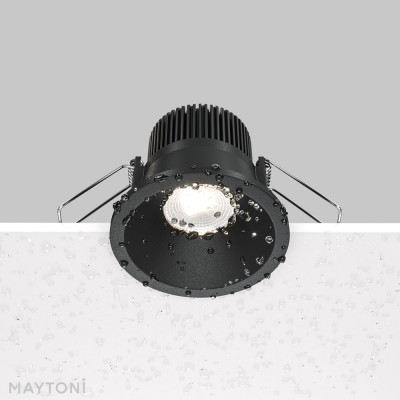 Maytoni - Zoom - Faretto a LED da incasso in alluminio rotondo dal design moderno - Colore: Nero - 1 Lampadina - Led Integrato - 6W - Lumen 410 - Gradi Kelvin 4000k Luce Naturale - IP20 - SKU: DL034-01-06W4K-B
