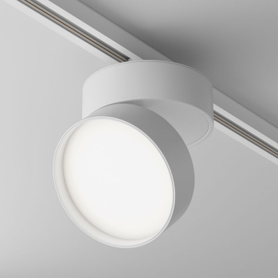 Maytoni - Onda - Faretto a LED in alluminio dal design moderno per sistema a binario monofase - Colore: Bianco - 1 Lampadina - Led Integrato - 18W - Lumen 1500 - Gradi Kelvin 4000k Luce Naturale - IP 20 - SKU: TR007-1-18W3K-W4K