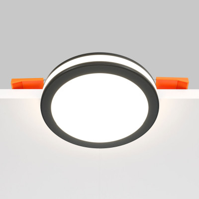 Maytoni - Phanton - Faretto da incasso a Led rotondo con struttura in alluminio verniciata - Colore: Nero - 1 Lampadina Led Integrato 12W - Lumen 750 - Gradi Kelvin 3000k Luce Calda - IP20 - SKU: DL303-L12B
