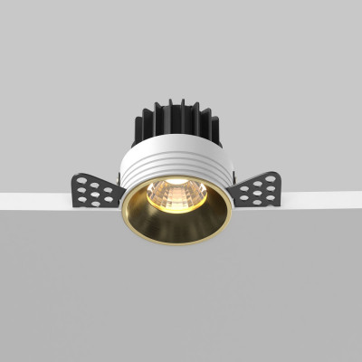 Maytoni - Round - Faretto da incasso con diffusore a led rotondo - 1 Lampadina Led Integrato 7W - Lumen 480 - Gradi Kelvin 3000k Luce Calda - IP20 - SKU: DL058-7W3K-TRS