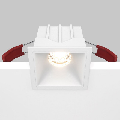 Maytoni - Alfa - Faretto da incasso dal design moderno con diffusore a led - Colore: Bianco - 1 Lampadina Led Integrato 10W - Lumen 500 - Gradi Kelvin 3000k Luce Calda - IP20 - SKU: DL043-01-10W3K-SQ-W