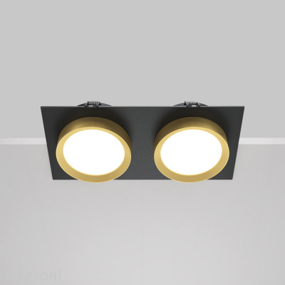 Maytoni - Hoop - Faretto da incasso doppio diffusore struttura in alluminio dal design moderno - 2 Lampadine GX53 15W - IP20 - SKU: DL086-02-GX53-SQ