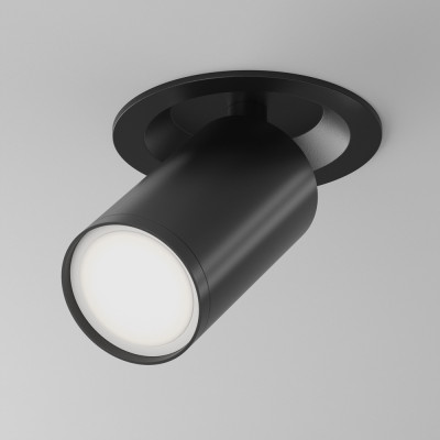 Maytoni - Focus - Faretto da incasso in alluminio dal design moderno ed elegante - Colore: Nero - 1 Lampadina - GU10 - 50W - IP20 - SKU: C048CL-U-1B