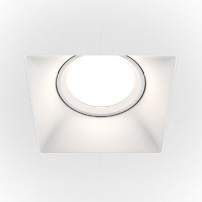 Maytoni - Dot - Faretto da incasso in alluminio quadrato dal design moderno - Colore: Bianco - 1 Lampadina - GU10 - 50W - IP20 - SKU: DL042-01-SQ-W