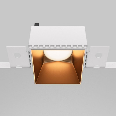Maytoni - Share - Faretto da incasso quadrato con struttura in alluminio - Colore: Oro - 1 Lampadina - GU10 - 10W - IP20 - SKU: DL051-01-GU10-SQ-WMG