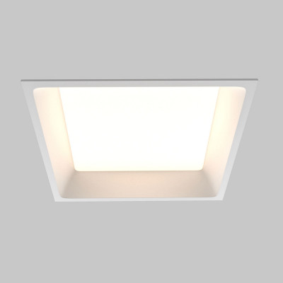 Maytoni - Okno - Faretto da incasso quadrato in alluminio e diffusore a led dal design moderno - Colore: Bianco - 1 Lampadina Led Integrato 24W - Gradi Kelvin 3000k-4000k-6000k - IP44 - SKU: DL056-24W3-4-6K-W