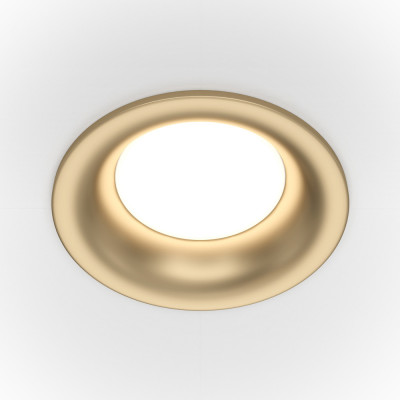Maytoni - Slim - Faretto da incasso rotondi in alluminio verniciato in stile moderno - Colore: Oro - 1 Lampadina - GU10 - 50W - IP20 - SKU: DL027-2-01-MG
