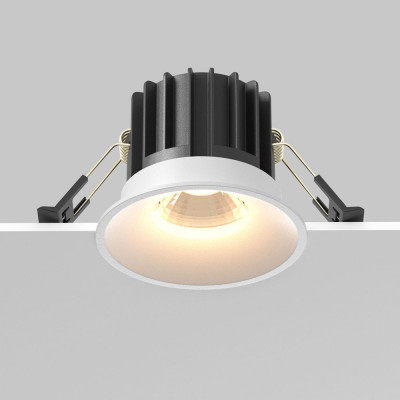 Maytoni - Round - Faretto da incasso rotondo con diffusore a led - Colore: Bianco - 1 Lampadina Led Integrato 12W - Lumen 850 - Gradi Kelvin 3000k Luce Calda - IP20 - SKU: DL058-12W3K-W