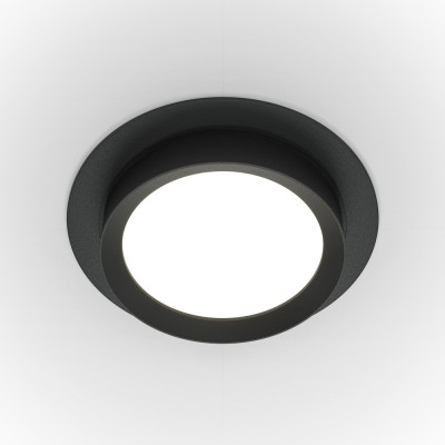 Maytoni - Downlight - Faretto da incasso rotondo in alluminio verniciato in stile moderno - Colore: Nero - 1 Lampadina - GX53 - 15W - IP 20 - SKU: DL086-GX53-RD-B
