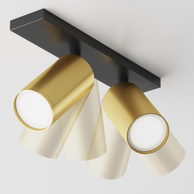 Maytoni - Focus - Faretto da soffitto con doppio diffusore dal design moderno ed elegante - 2 Lampadine GU10 10W - IP20 - SKU: C051CL-U-02