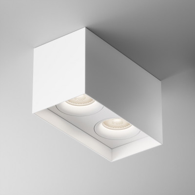 Maytoni - Slim - Faretto da soffitto con doppio diffusore struttura in alluminio di design - 2 Lampadine GU10 50W - IP20 - SKU: C015CL-02