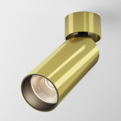 Maytoni - Focus - Faretto da soffitto in alluminio con diffusore a LED dal design moderno - Colore: Ottone - 1 Lampadina Led Integrato 12W - Lumen 900 - Gradi Kelvin 3000k Luce Calda - IP20 - SKU: C055CL-L12W3K-W-BS