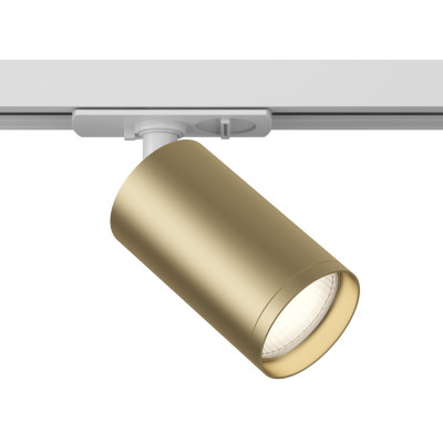 Maytoni - Focus - Faretto moderno in alluminio per sistema binario monofase - Colore: Bianco/Oro - 1 Lampadina - GU10 - 10W - IP20 - SKU: TR020-1-U-GU10-WMG