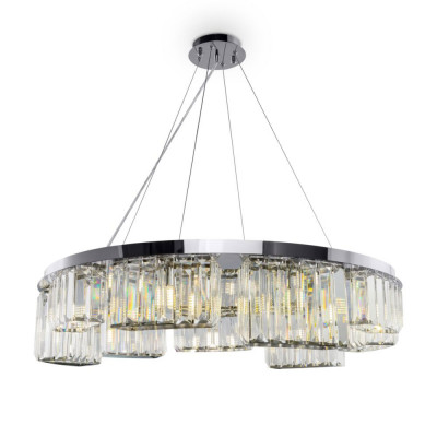 Maytoni - Colline - Lampadario moderno grande in metallo con diffusori in vetro - Colore: Cromato - 9 Lampadine G9 40W - IP20 - SKU: MOD083PL-09CH