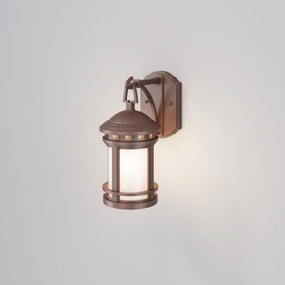 Maytoni - Salamanca - Illuminazione da parete per esterno con diffusore in vetro dal design moderno - Colore: Marrone - 1 Lampadina E27 60W - 44 - SKU: O031WL-01BR