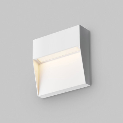 Maytoni - Mane - Illuminazione per scale a LED struttura in alluminio quadrata dal design moderno - Colore: Bianco - 1 Lampadina - Led Integrato - 3W - Lumen 100 - Gradi Kelvin 3000k Luce Calda - IP54 - SKU: O047SL-L3W3K