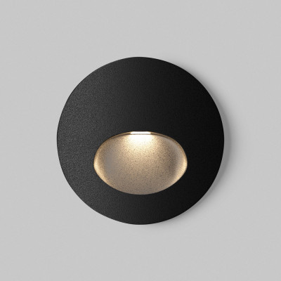Maytoni - Bil - Illuminazione per scale a LED struttura in alluminio rotonda dal design moderno - Colore: Nero - 1 Lampadina - Led Integrato - 3W - Lumen 60 - Gradi Kelvin 3000k Luce Calda - IP54 - SKU: O015SL-L3B3K