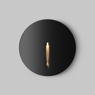 Maytoni - Lock - Illuminazione per scale a LED struttura in alluminio rotonda dal design moderno - Colore: Nero - 1 Lampadina - Led Integrato - 3W - Lumen 10 - Gradi Kelvin 3000k Luce Calda - IP54 - SKU: O014SL-L3B3K