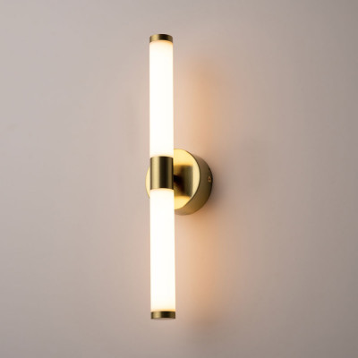 Maytoni - Axis - Lampada a parete applique a LED struttura in metallo e diffusore tubolare - Colore: Oro - 1 Lampadina Led Integrato 10W - Lumen 1050 - Gradi Kelvin 3000k Luce Calda - IP20 - SKU: MOD106WL-L10G3K