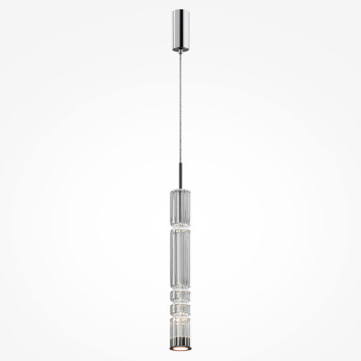 Maytoni - Ordo - Lampada a sospensione a LED con diffusore in vetro grande dal design moderno - Colore: Cromato - 1 Lampadina - Led Integrato - 12W - Lumen 1600 - Gradi Kelvin 3000k Luce Calda - IP20 - SKU: MOD272PL-L12CH3K