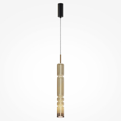 Maytoni - Ordo - Lampada a sospensione a LED con diffusore in vetro grande dal design moderno - Colore: Ottone - 1 Lampadina - Led Integrato - 12W - Lumen 1600 - Gradi Kelvin 3000k Luce Calda - IP20 - SKU: MOD272PL-L12BS3K