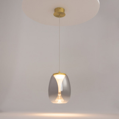 Maytoni - Splash - Lampada a sospensione a LED con pendente singolo e diffusore in doppio vetro - 1 Lampadina Led Integrato 7W - Lumen 280 - Gradi Kelvin 3000k Luce Calda - IP20 - SKU: MOD282PL-L8G