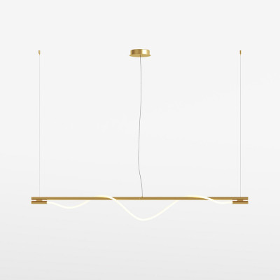 Maytoni - Tau - Lampada a sospensione a led con struttura in alluminio dal design elegante - Colore: Oro - 1 Lampadina Led Integrato 21W - Lumen 910 - Gradi Kelvin 3000k Luce Calda - IP 20 - SKU: MOD166PL-L20G3K