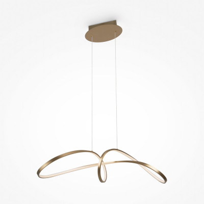 Maytoni - Curve - Lampada a sospensione con diffusore a led dal design moderno ed elegante - Colore: Oro - 1 Lampadina - Led Integrato - 42W - Lumen 2800 - Gradi Kelvin 4000k Luce Naturale - IP 20 - SKU: MOD156PL-L52G4K