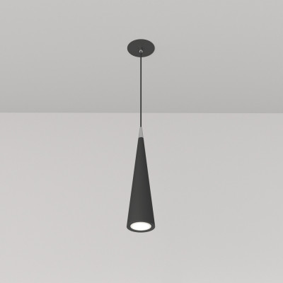 Maytoni Nevill Lampada a sospensione con diffusore singolo a cono in metallo dal design moderno Colore: Nero