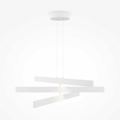Maytoni Origami Lampada a sospensione con triplo diffusore a LED lineare dal design moderno Colore: Bianco