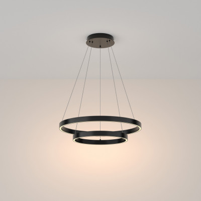 Maytoni Rim Lampada a sospensione diffusore grande a led in alluminio dal design moderno Colore: Nero
