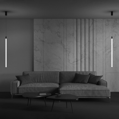 Maytoni - Ray - Lampada a sospensione grande con diffusore a led lineare dal design moderno - 1 Lampadina Led Integrato 20W - Lumen 2600 - Gradi Kelvin 3000k Luce Calda - IP 20 - SKU: P022PL-L20
